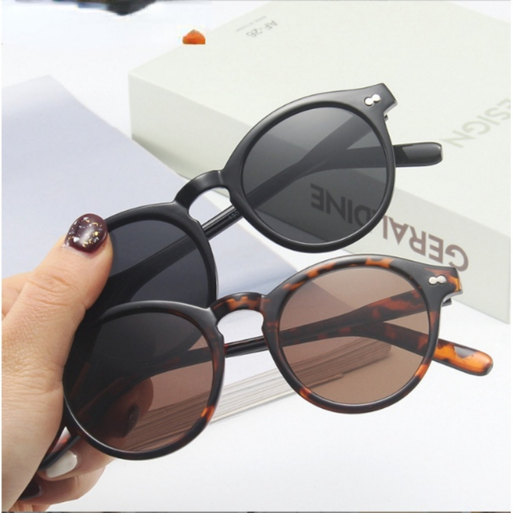 Óculos De Sol Casual Feminino Masculino Redondo em Oferta na Shopee