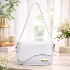 Bolsa Feminina Pequena Transversal Alça Ajustável Lorena Vitória Couro Sintético Bolsa Elegante Festa