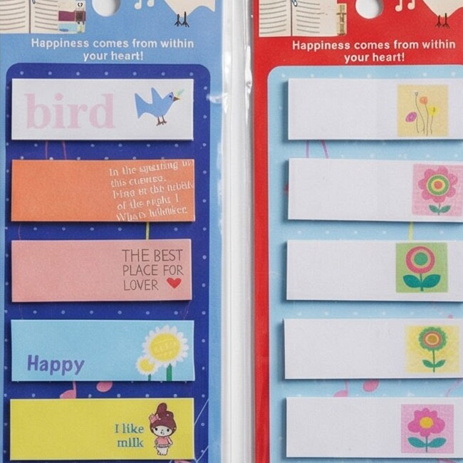 Marcador de Página Adesivo Decorado Floral Bird Para Livro Planner