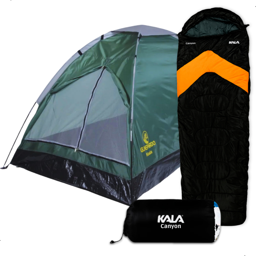 Barraca Iglu 2 Pessoas com Saco De Dormir Kit Camping Trilha Leve