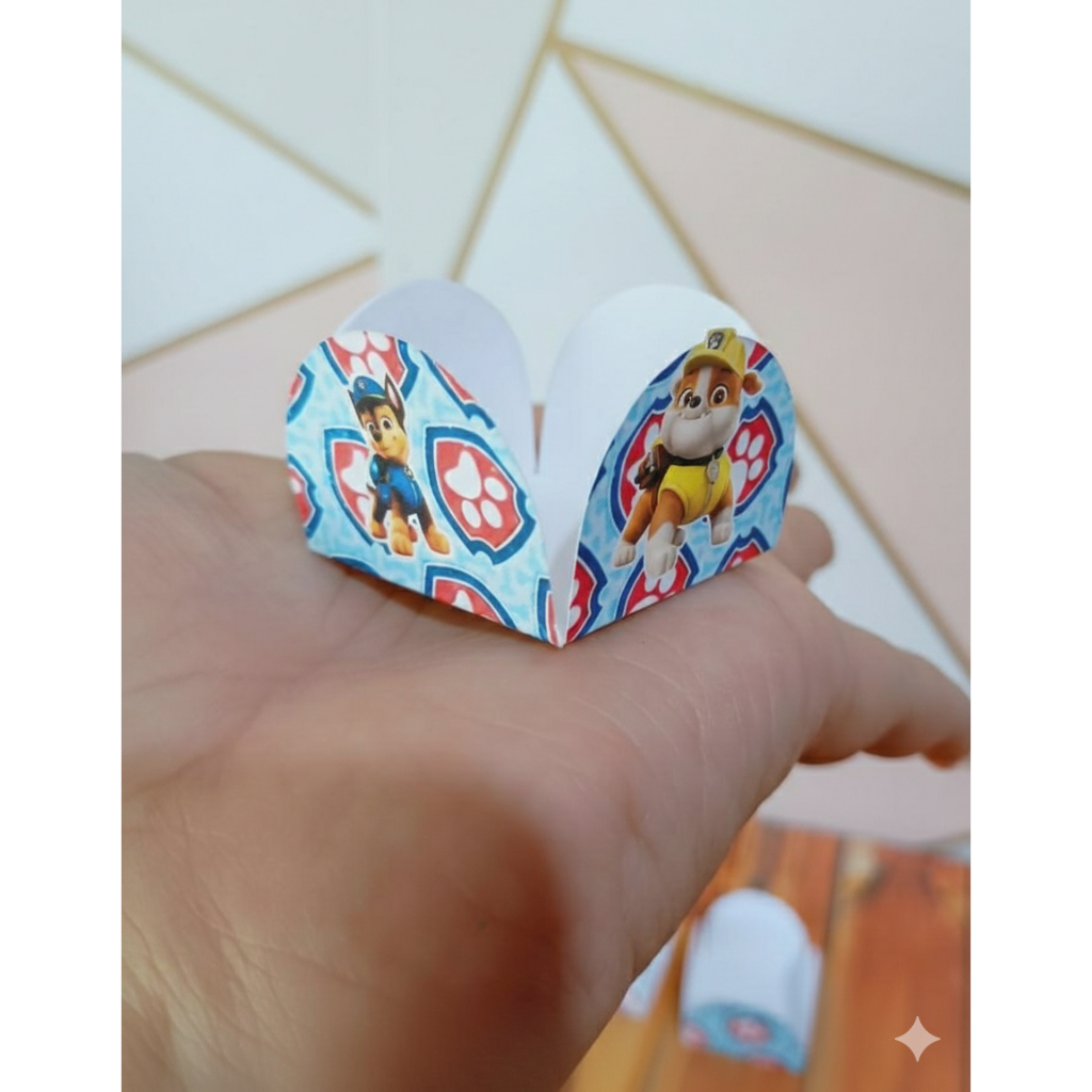 Forminha de Doce Patrulha Canina Personalizada com Aplique Festa Lembrancinha Aniversário