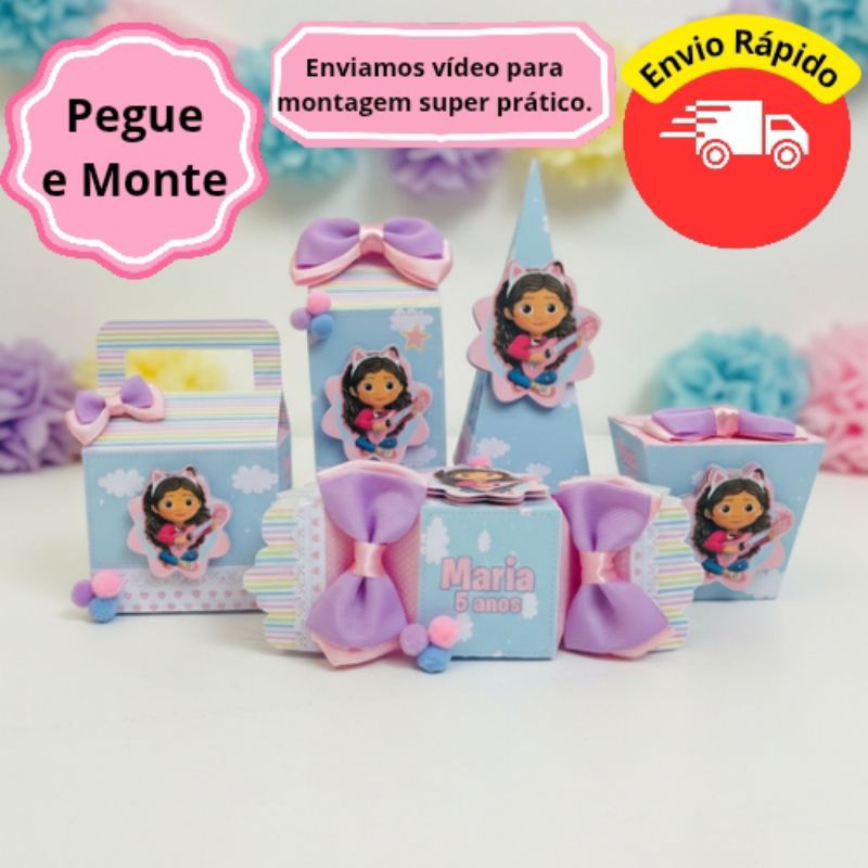 Kit Festa Casa Mágica da Gabby Caixinhas Personalizadas Casa Mágica da Gabby