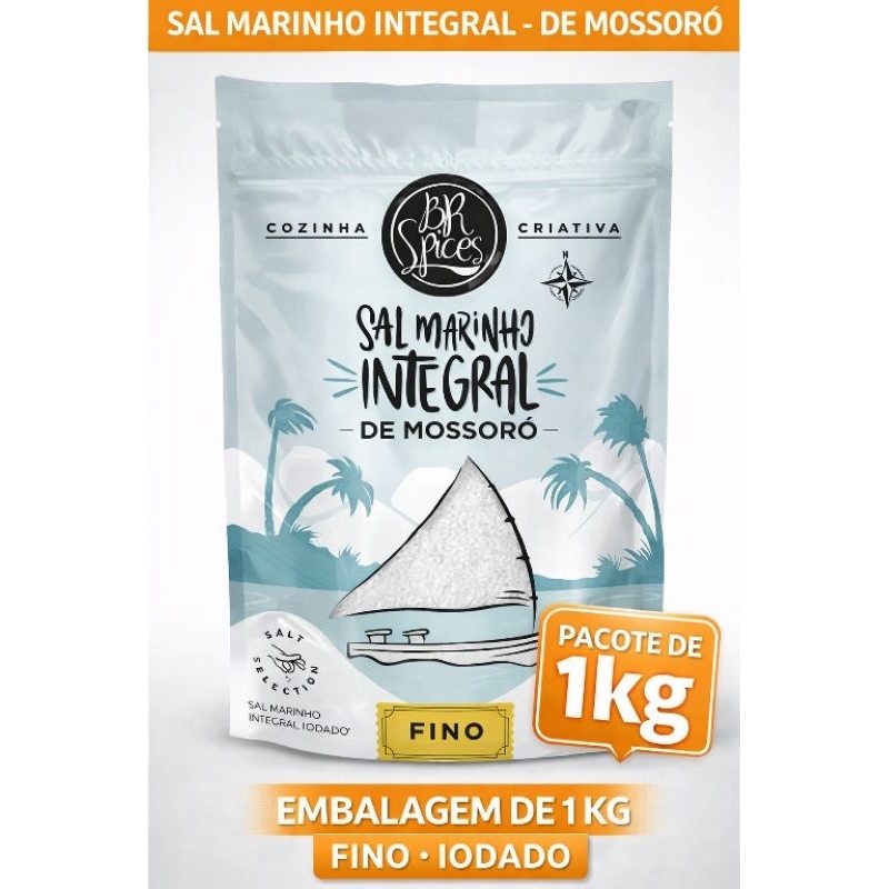 Sal Marinho 1kg BR Spices Puro Natural Sem Glúten Premium em Oferta na Shopee