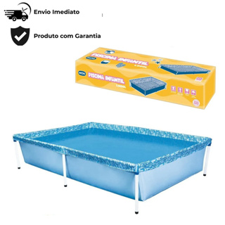 Piscina Infantil Com Armação De Ferro, retangular quadrada - Mor em Oferta na Shopee