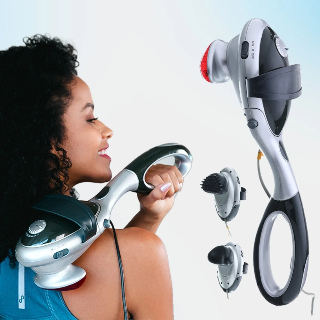 Massageador Manual Infravermelho Vibratório Percussão Corporal Desmontável Profissional Green