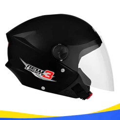 Capacete Pro Tork New Liberty 3 Preto Fosco Aberto com Viseira Cristal