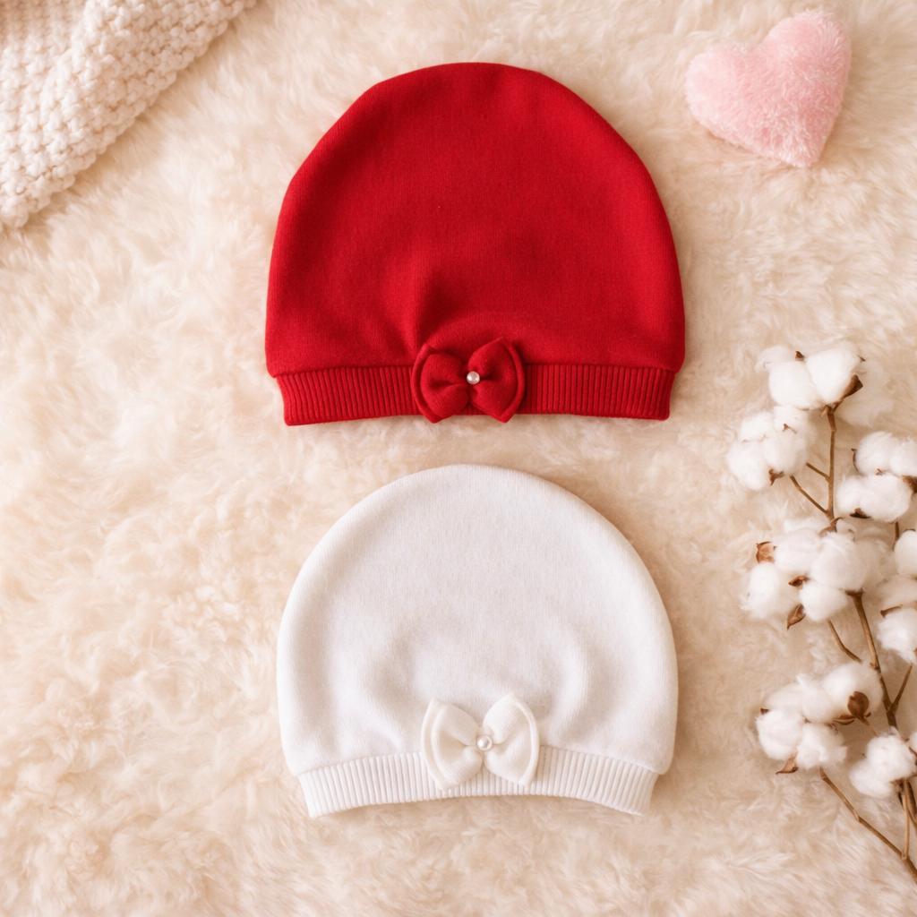 Kit 2 Toucas Para Bebê Baby Recém Nascido Macia Confortável Saída Maternidade Gorro Capuz Quentinha