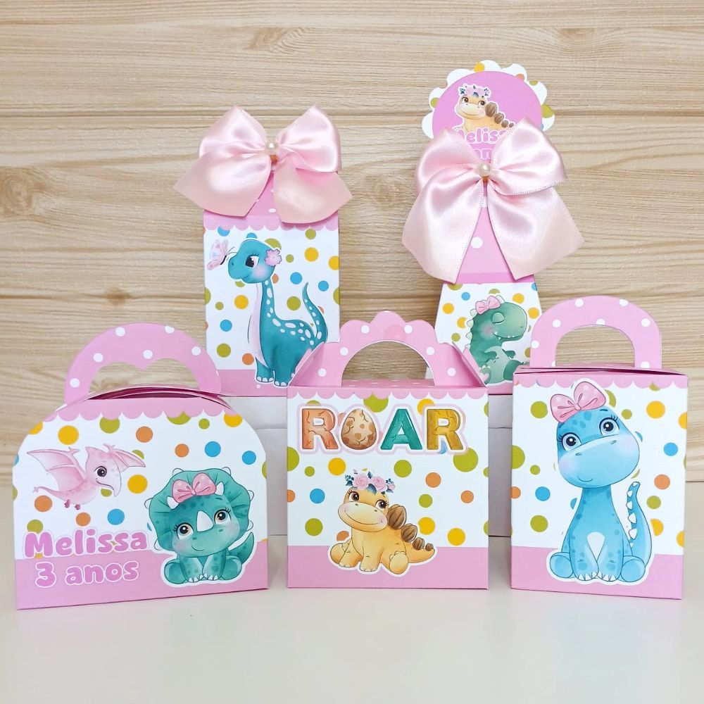 Kit Festa Dinossauro Baby Menina Personalizada / Lembrancinhas / Festa Infantil / Aniversário