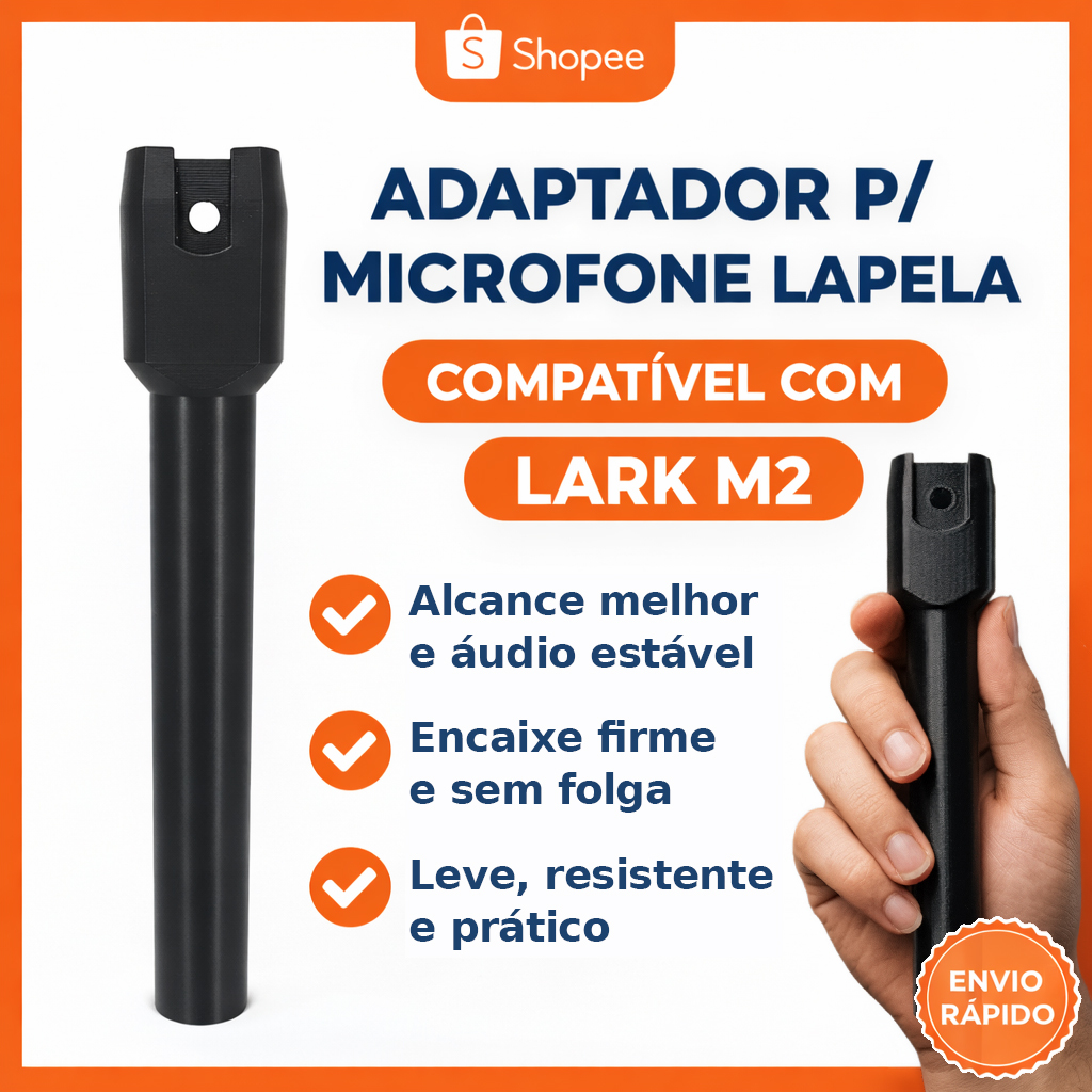 Bastão para Microfone Lapela Redondo compatível com Lark M2 Suporte Adaptador