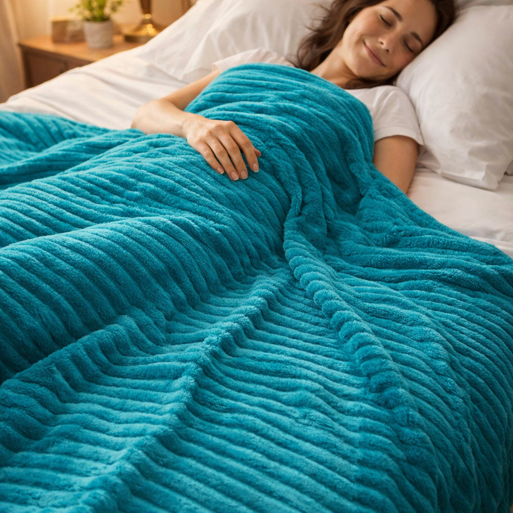 Manta Cobertor Casal Relevo Canelado 200 x 180 Cm Varias Cores