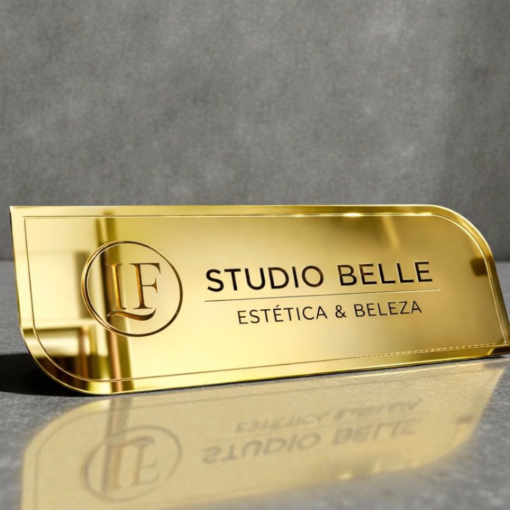Placa de Porta Personalizada em Acrílico Espelhado | Nome, Logotipo ou Profissão
