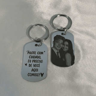 Chaveiro de Metal Personalizado Com Gravação a Laser em Oferta na Shopee