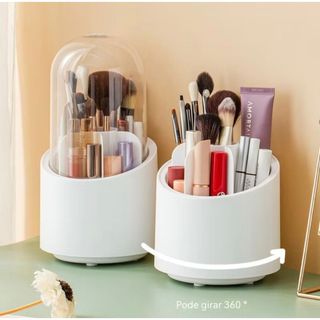 Porta Maquiagem 360° – Organização Elegante que Gira e Protege!