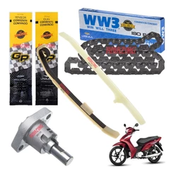 Corrente Comando Biz 125 Kit Corrente+tensor+guia+acionador