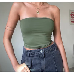 Top Tube Gringa Cropped Tomara Que Caia Suplex Tecido Duplo Zero Transparência