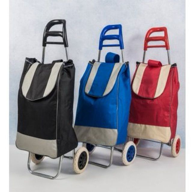 Carrinho de Compras Feira Mercado Com Bolsa Sacola 2 Rodas Sortido Dobrável Impermeável Compacto Resistente Portátil