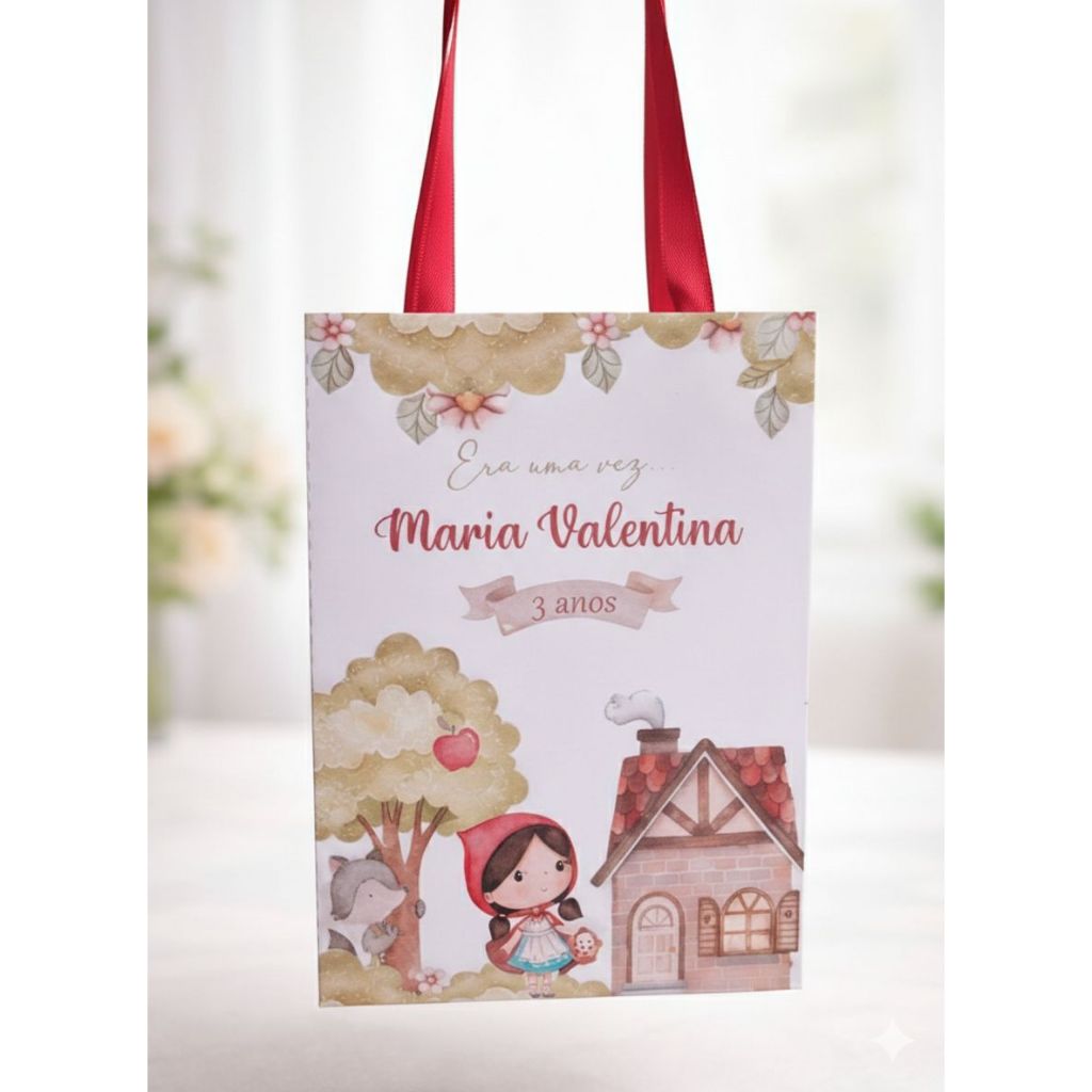 Sacolinhas Personalizadas -  PEGUE E MONTE - Lembrancinha/Aniversario - chapeuzinho vermelho