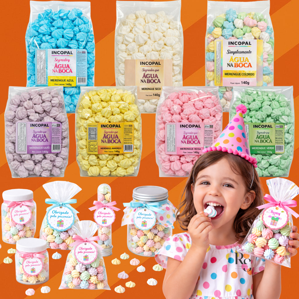 1000 Mini Suspiro Incopal p/ lembrancinha - Kit 5x140g em Oferta na Shopee