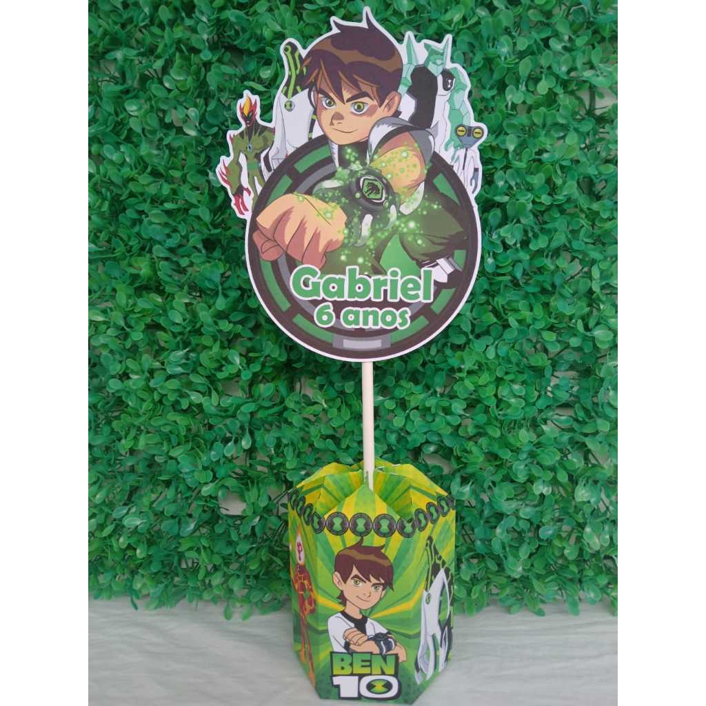 CENTRO DE MESA BEN 10 ( PEGUE E MONTE ) enfeite de mesa ben 10 para lembrancinha de centro de mesa ben 10 festa  e anive