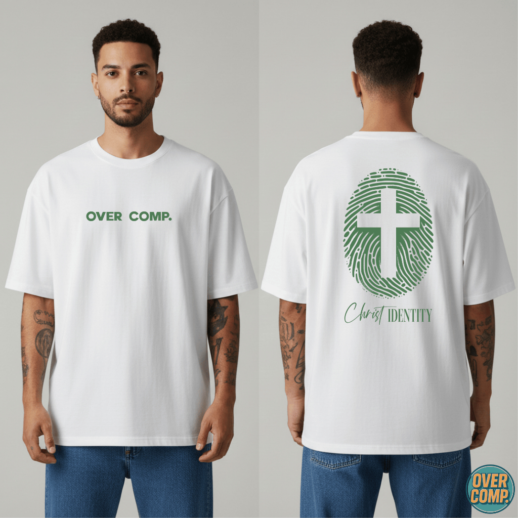 Camiseta Oversized Christ Identity Streetwear Algodão Premium 30.1 Cristã Unisex Lançamento Conforto Moda Gospel