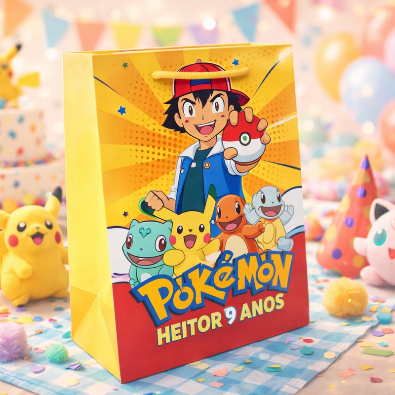 TODOS OS TEMAS - Sacola Personalizada Papel Festa Infantil com Nome - Lembrancinha menino / menina / adulto Sacolinha