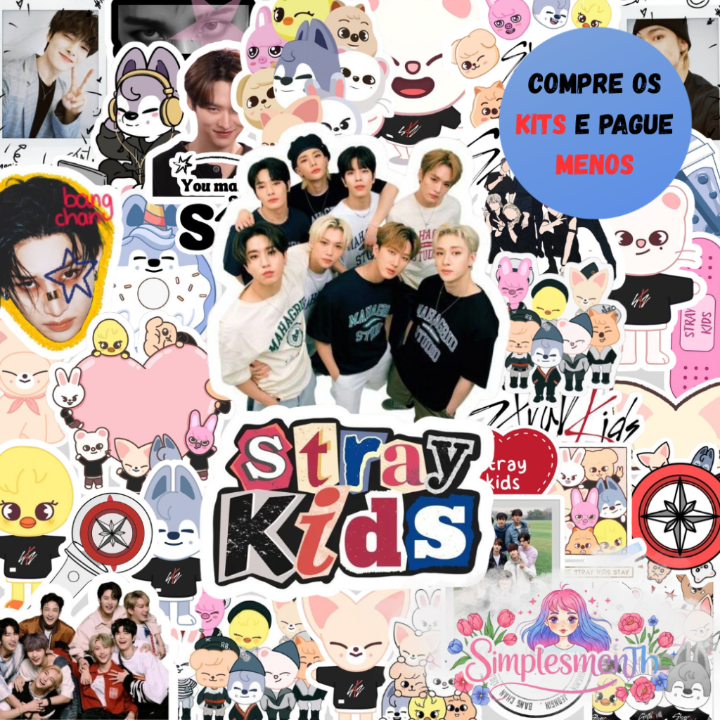 50 Stickers Stray Kids KPOP | Adesivos para Kindle, Planner, Journal e Scrapbook