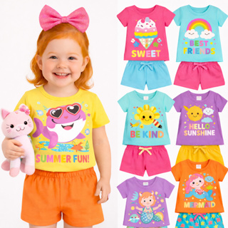 Kit 4 Peças de Roupas Infantil Menina -  Kit com 2 ou 1 Conjuntos Sortidos Feminino Verão Infantil em Oferta na Shopee