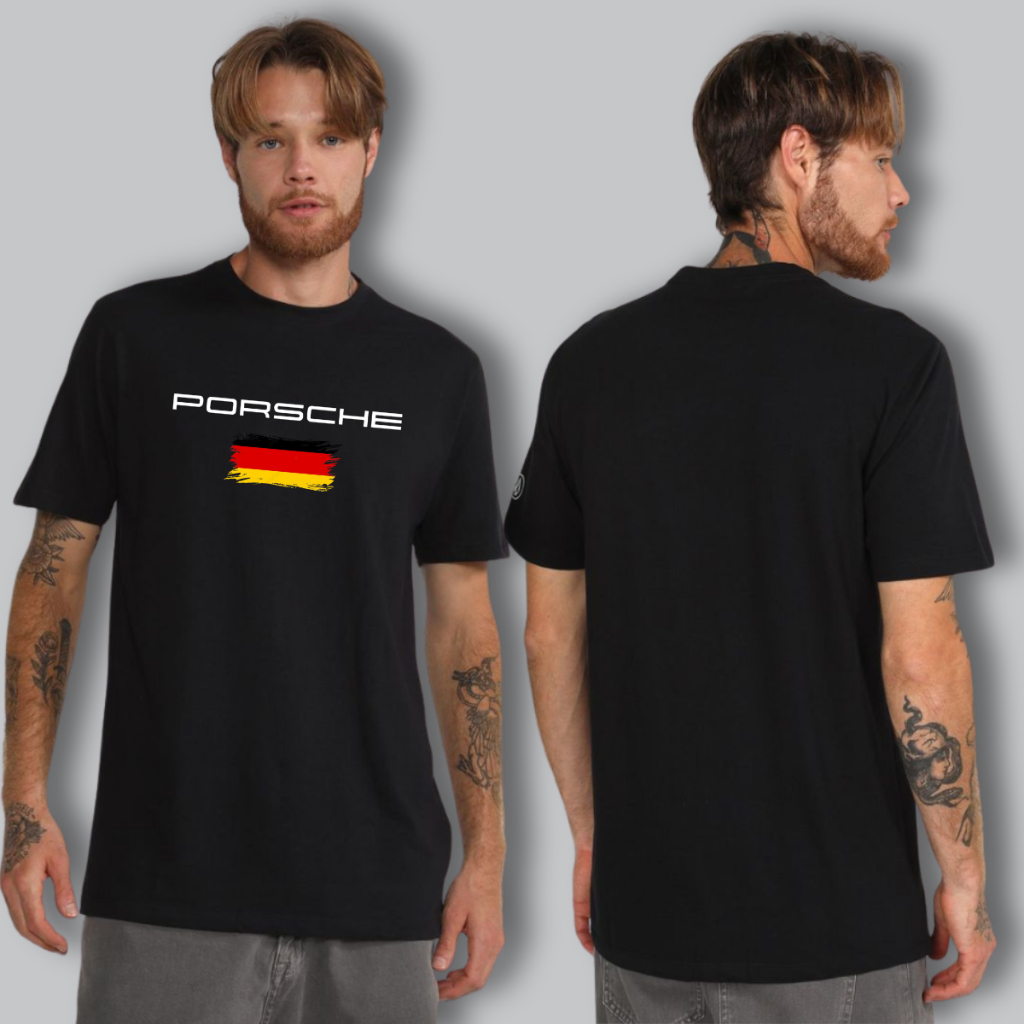 Camiseta Masculina Estampada Porsche Alemanha Grife Automobilismo Confortável e Leve Camisa Moderna