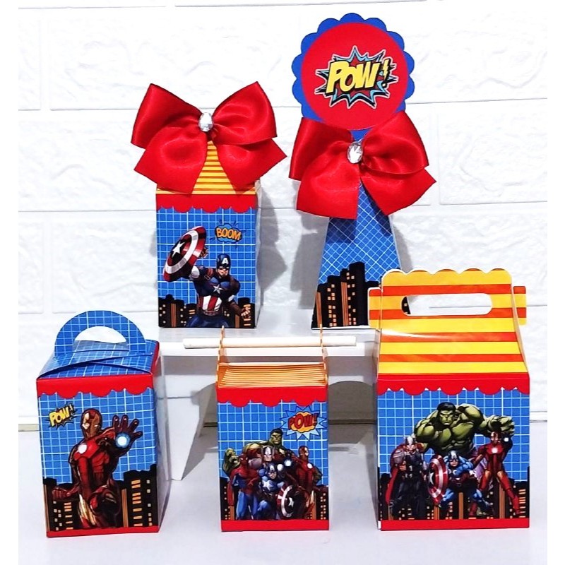 KIT FESTA SUPER HERÓIS - VINGADORES - PARA MONTAR - LEMBRANCINHAS INFANTIL- CAIXINHAS PERSONALIZADAS - ANIVERSÁRIO