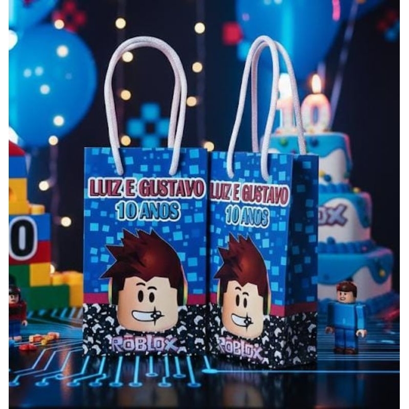 Sacolinha Surpresa Personalizada Lembrancinha de Aniversário Roblox 2 Festa Infantil