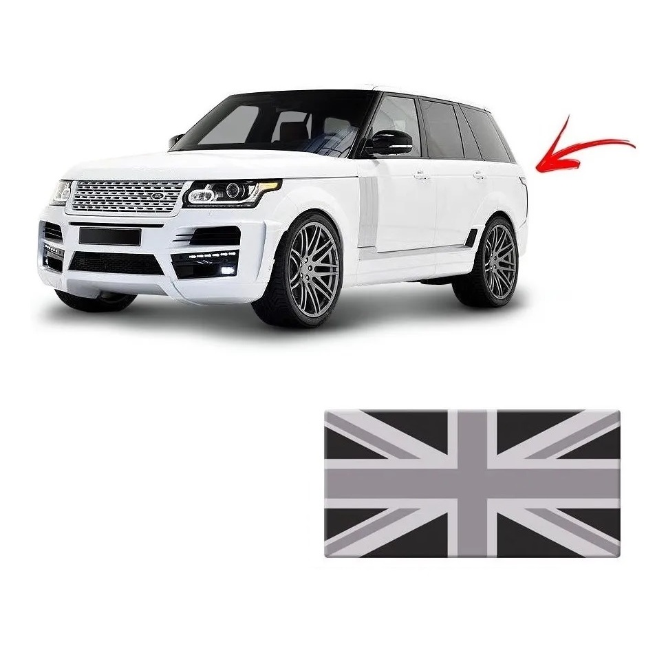Adesivo Resinado Bandeira Inglaterra Preto Land Rover Range Rover Sport / Vogue Reino Unido