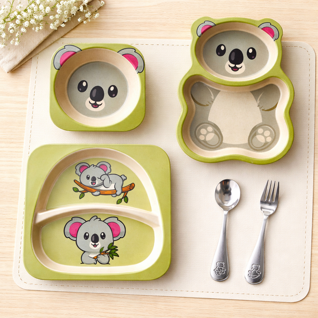 Kit Refeição Infantil Prato Infantil com Divisória Kit Alimentação Infantil