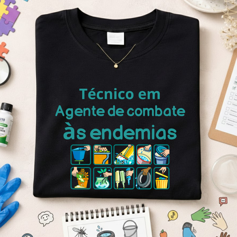 Camiseta Tecnico em Agente de Combate as Endemias Feminina Algodão em Oferta na Shopee