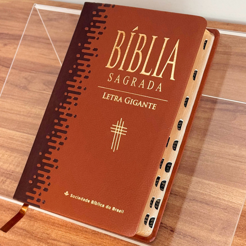 BIBLIA SAGRADA - NTLH - Letra Gigante - Capa Luxo MARROM NOBRE - Com Índice Lateral