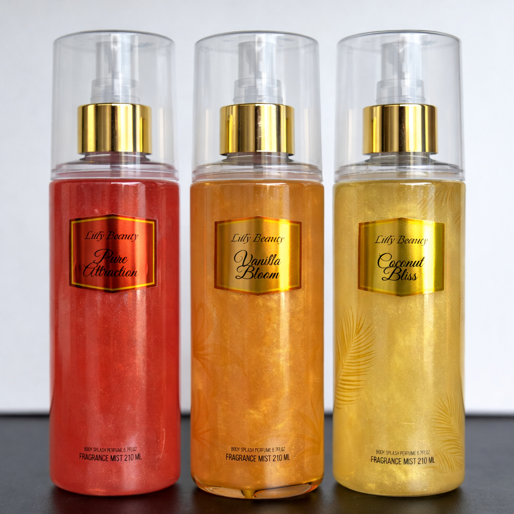 kit 3 body splash Lilly Beauty loção corporal perfume luminoso 210 ml escolha sua fragrância em Oferta na Shopee