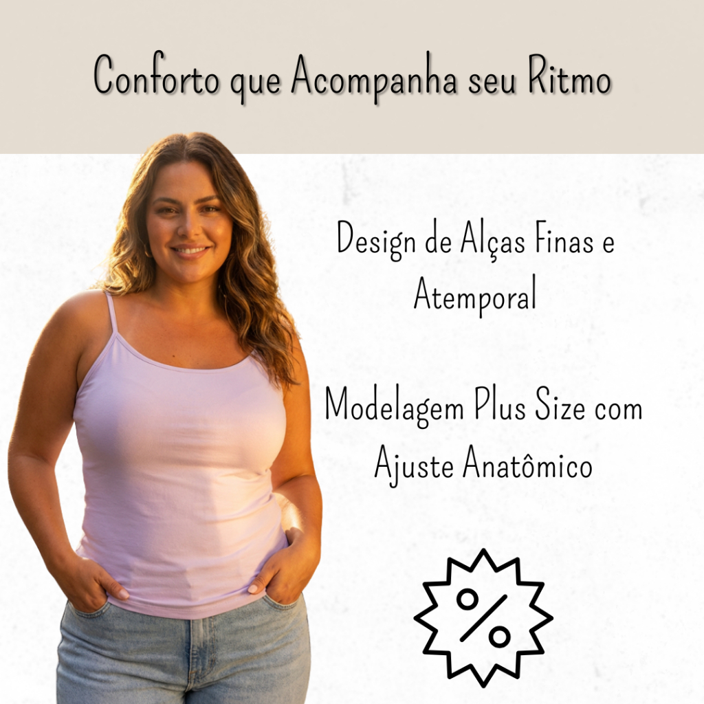 Blusinha Regata Plus Size Branca Alcinha Malha Básica Verão Soltinha no Corpo Premium Confortável