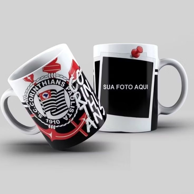 Caneca De Porcelana Do Corinthians Com Estampa Personalizada Com Sua Foto Xícara Perfeita Para Presente