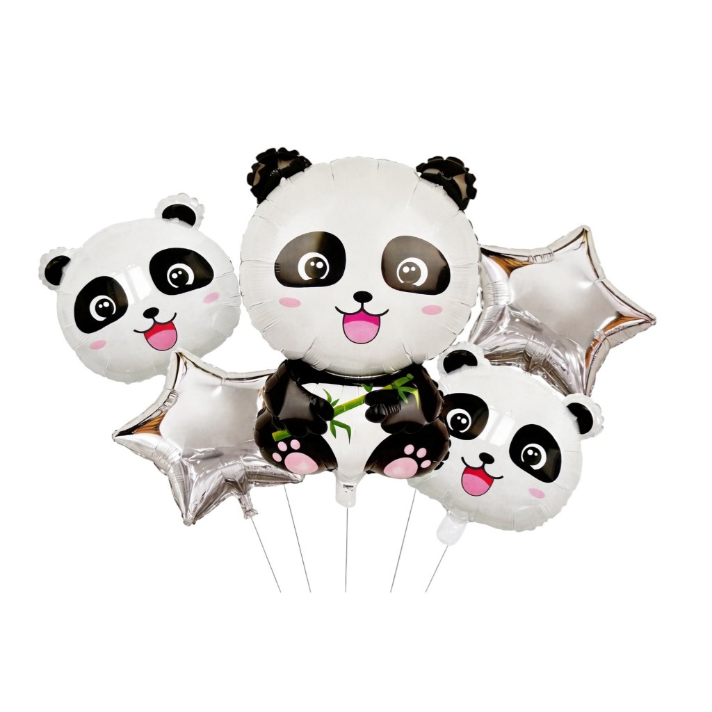 Kit 05 Balões Metalizados Tema Panda - Festa Decoração Aniversário Balões Pandas em Oferta na Shopee