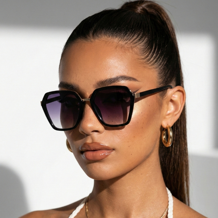 Óculos de Sol Kingston Quadrado Premium Geométrico Vintage Blogueira uv400 oculos de sol Feminino em Oferta na Shopee