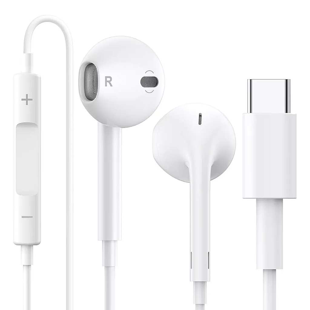 Fone De Ouvido Stereo Alta Definição Tipo C Type Usb-C Com Fio Microfone em Oferta na Shopee