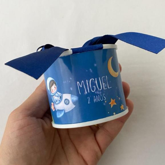 Kit Tubolatas Personalizadas 5x6 astronauta Lembrancinha Maternidade Chá de Bebê Aniversário