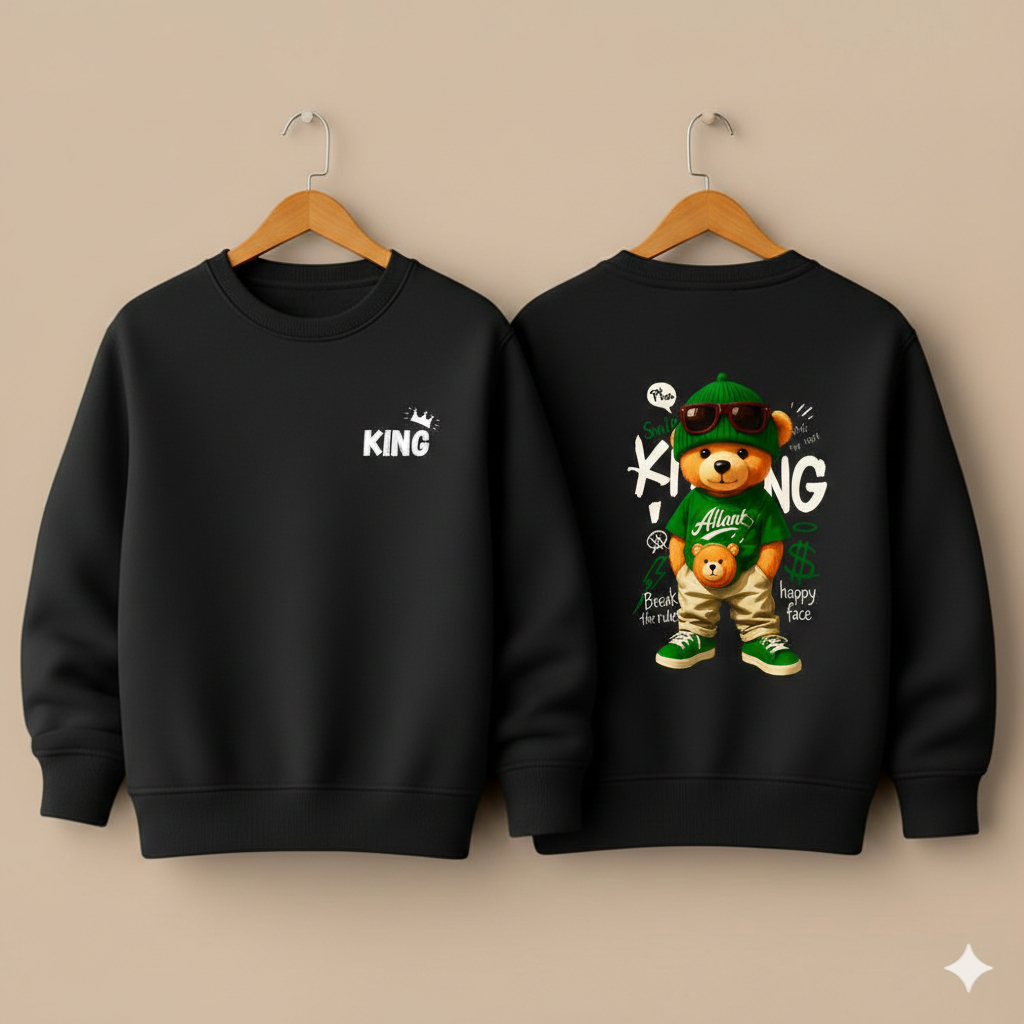 Moletom infantil juvenil masculino blusa de frio careca urso king de algodão tam 02 a 16 em Oferta na Shopee