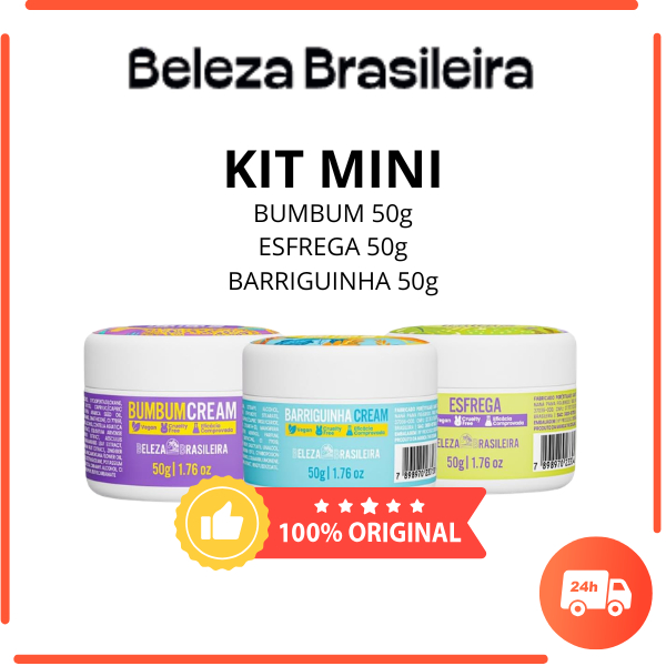 Kit Minis MINI Beleza Brasileira – Bb Esfrega + Bumbum Cream + Barriguinha Cream (3 X 50g) em Oferta na Shopee