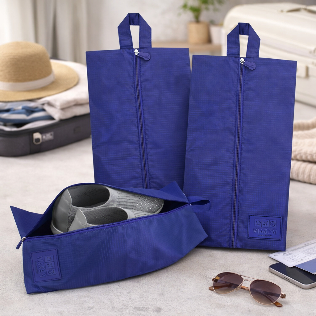 Conjunto Bolsa Porta Sapato Estampa Lisa - Jacki Design