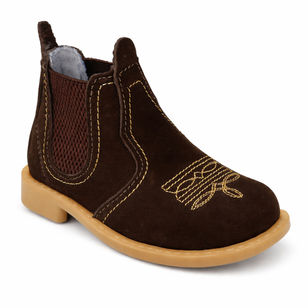 Bota Botina Infantil Couro Legitimo Country Menino Jeca Super Confortável Lançamento Texana Oferta