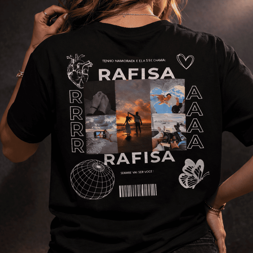 Camiseta Casal Nome Foto Personalizada Camisa Tiktok 100% Algodão Blusa Namorados ENVIE FOTO NO CHAT