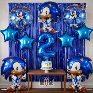 Kit Balão Festa Sonic Aniversario Completo Balões Idade Ano em Oferta na Shopee