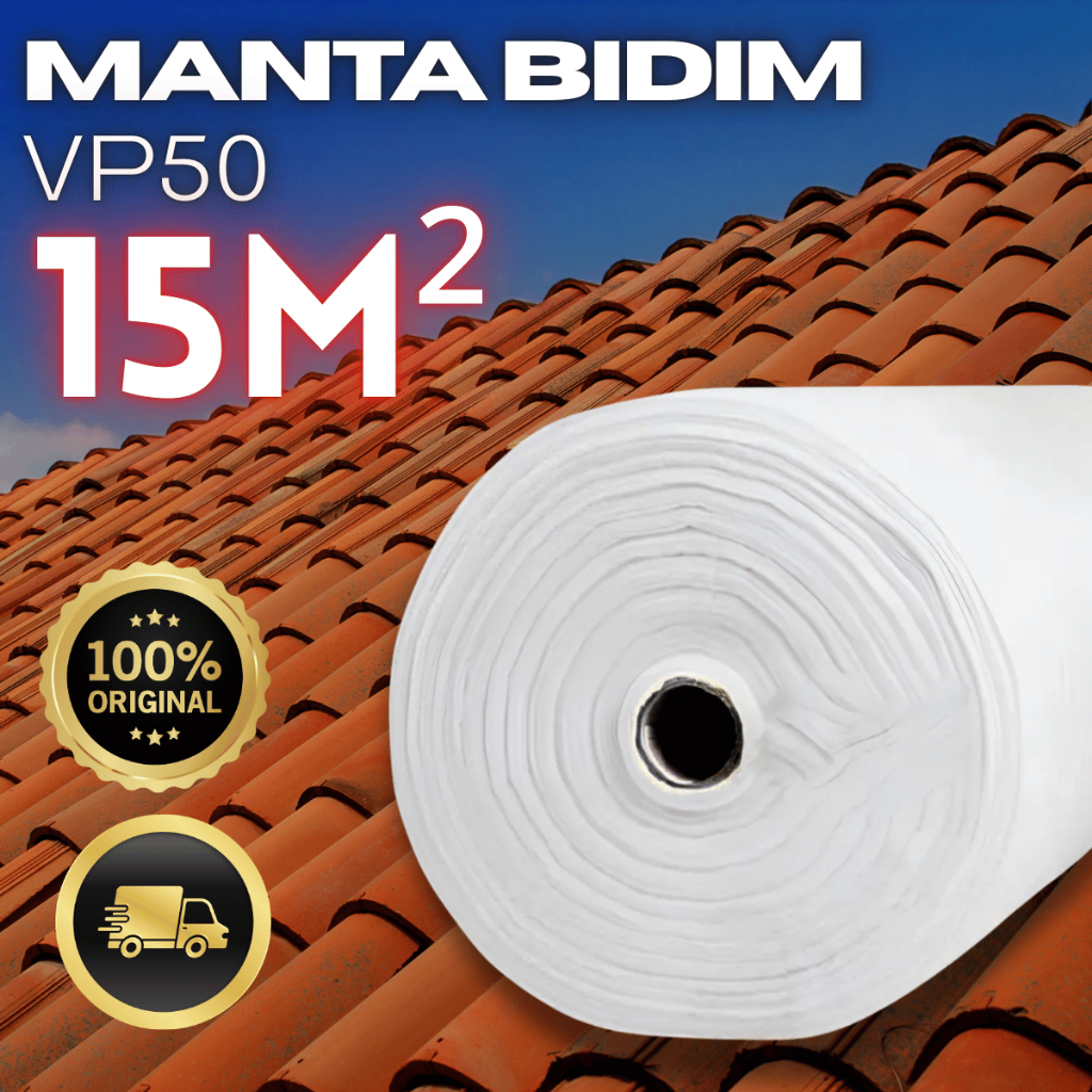 Manta Estruturante VP50 15m Impermeabilização Telhado Laje Reforço Membrana Líquida Anti Fissuras