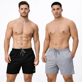 KIT 02 Shorts Masculino Praia Treino Corrida Tecido Tactel Elastano Básico liso em Oferta na Shopee