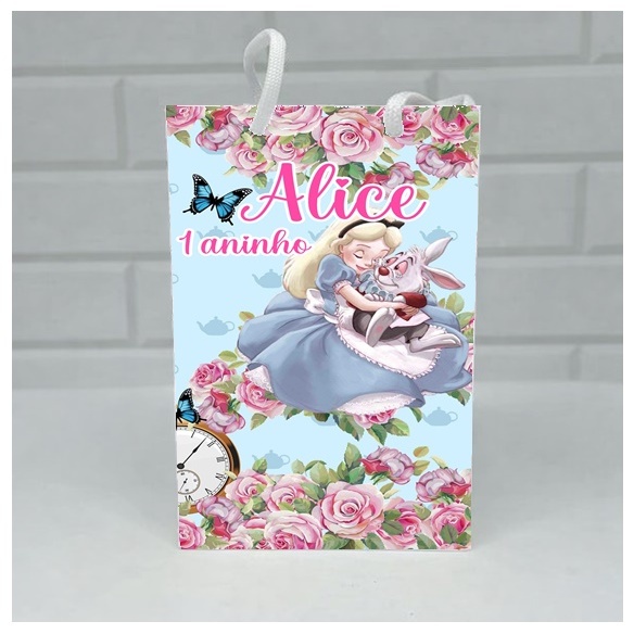 Sacolinha personalizada Alice no País das Maravilhas  | Personalizados lembrancinhas mimos